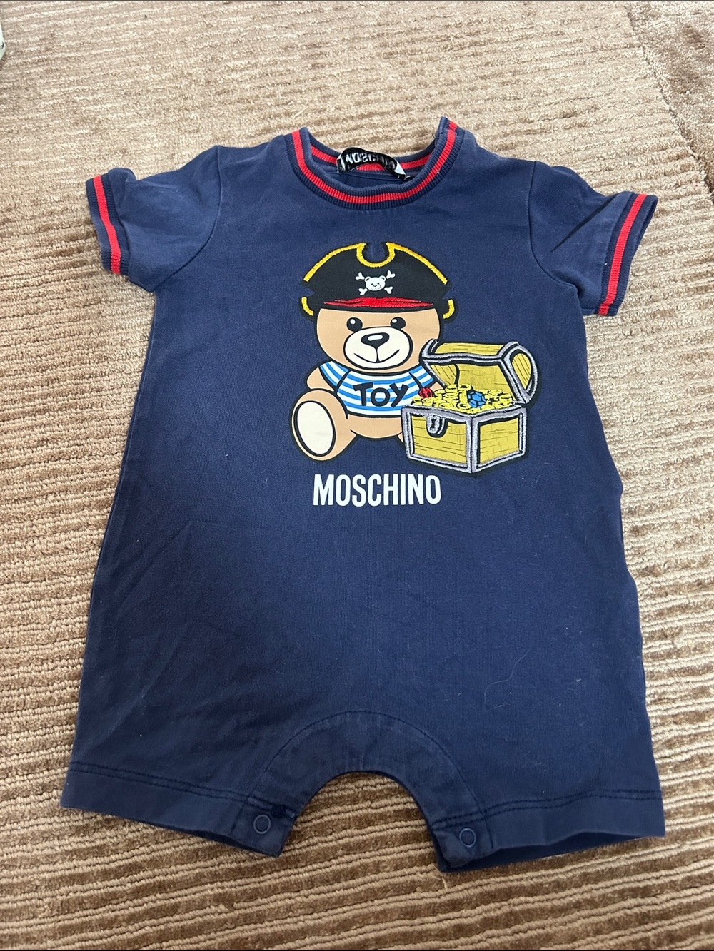 Moschino Navy One-Piece with Pirate Teddy and Treasure Chest 3-6 months
